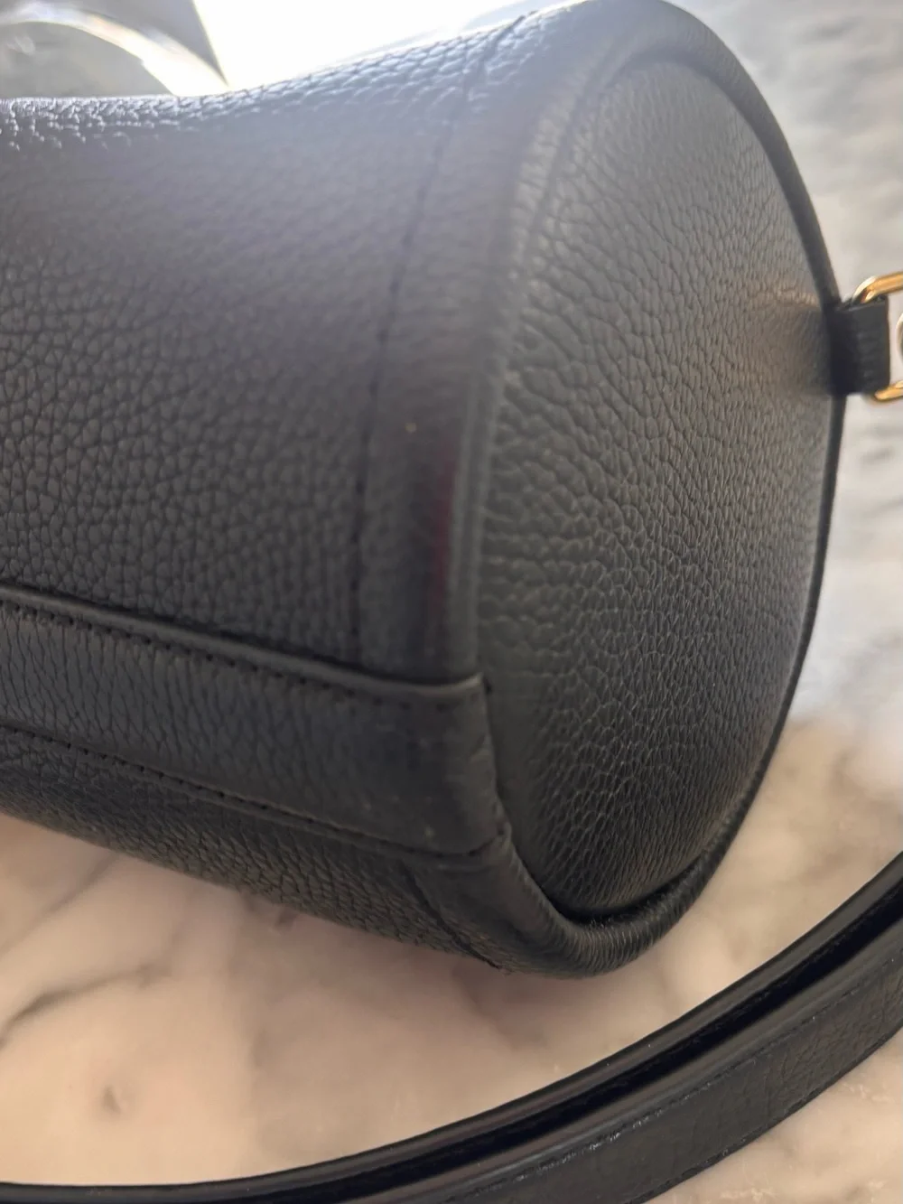 Marc Jacobs Black Pebbled Leather The Duffle Bag Crossbody